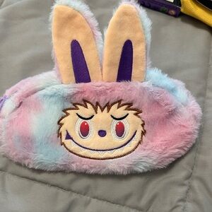 Labubu Cosmetic Pouch with Embroidered Face